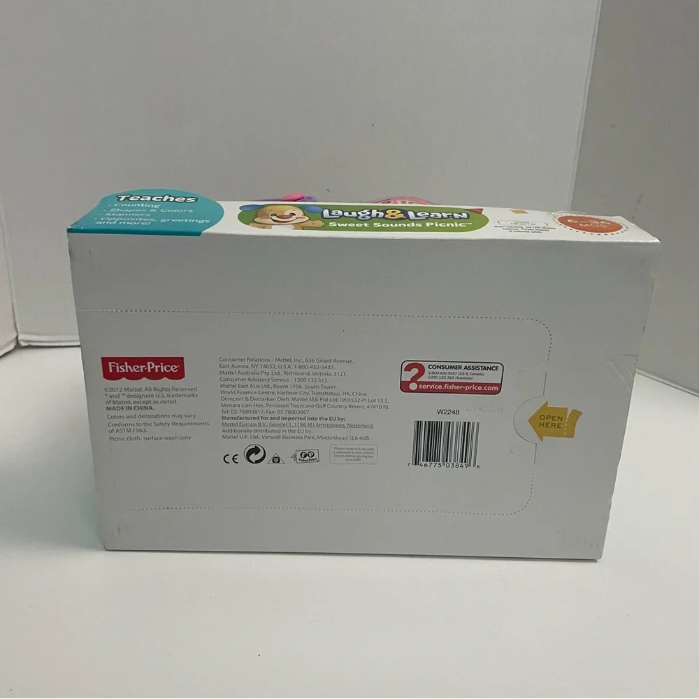 Fisher Price Laugh & Learn Picnic Basket Shapes Numbers Music Talks Words New